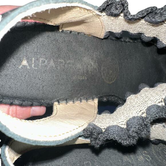 Juncal Aguirre Black Mica Natural Espadrille Wedge Sandals SZ 40 Made in Spain - Picture 8 of 11